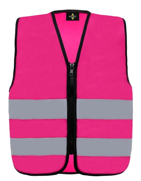 Kids´ Hi-Vis Safety Vest With Front Zipper Aalborg - Magenta