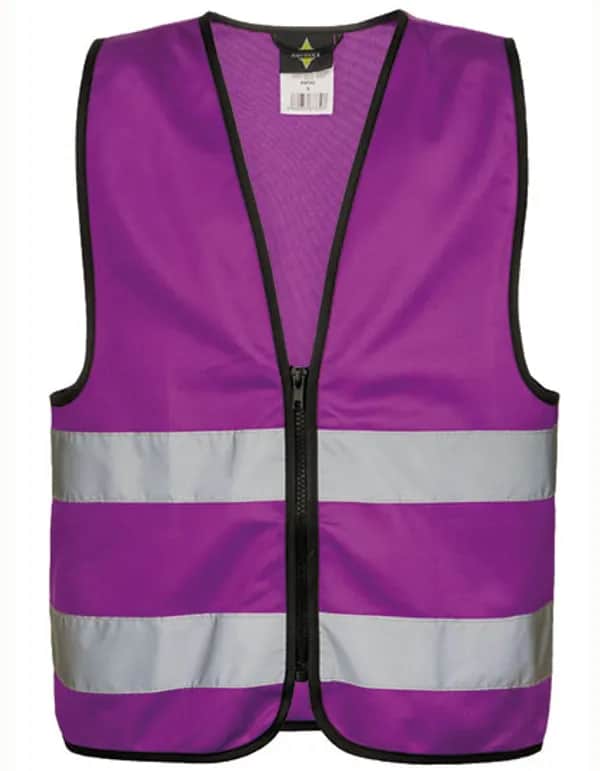 Kids´ Hi-Vis Safety Vest With Front Zipper Aalborg - Violett