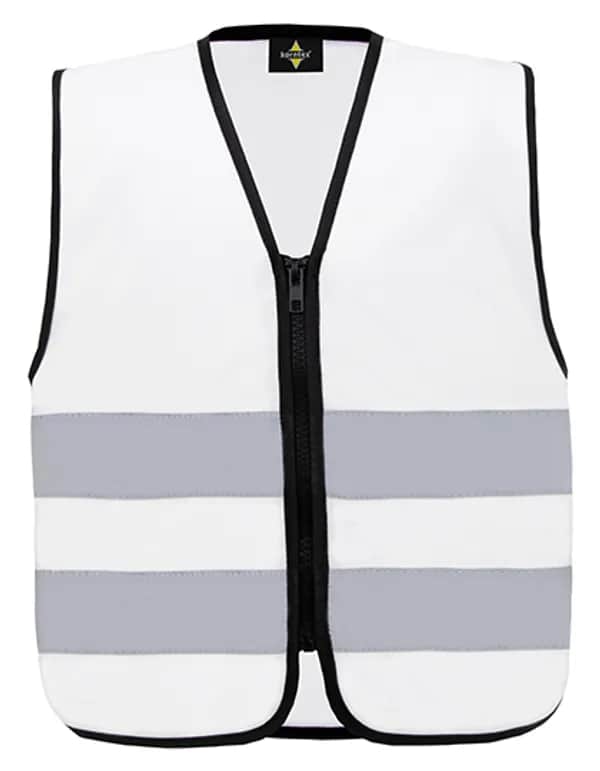 Kids´ Hi-Vis Safety Vest With Front Zipper Aalborg - White