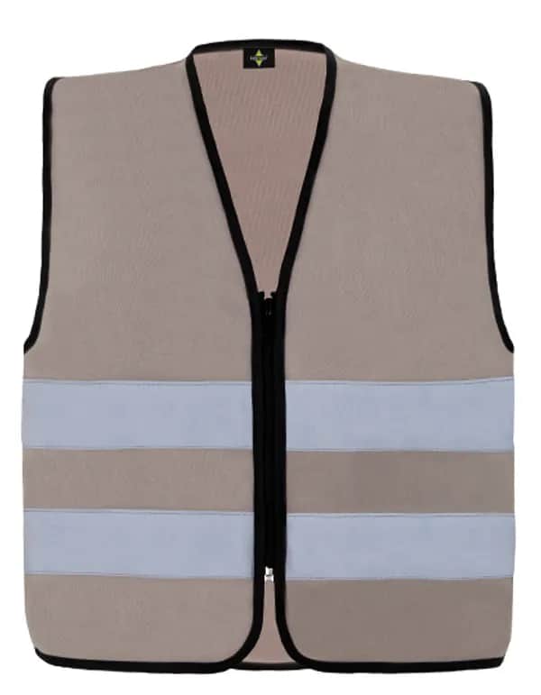 Hi-Vis Safety Vest Cologne With Front Zipper - Grey