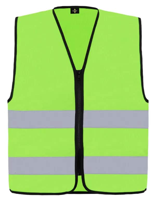 Hi-Vis Safety Vest Cologne With Front Zipper - Lime Green