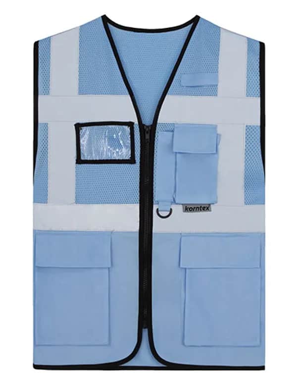 Multifunctional Hi-Vis Mesh-Vest Athens - Sky Blue