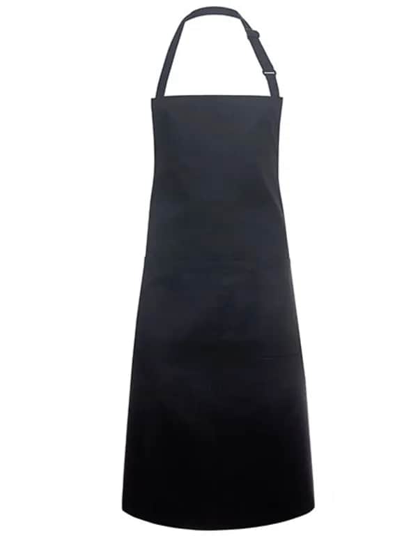 Latzschürze Basic mit Tasche und Schnalle - Black (ca. Pantone 419C)