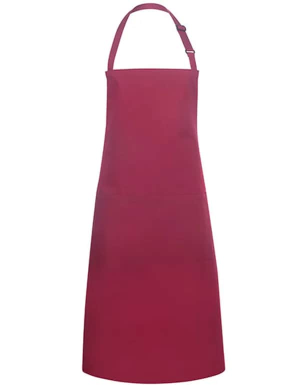 Latzschürze Basic mit Tasche und Schnalle - Bordeaux (ca. Pantone 209C)