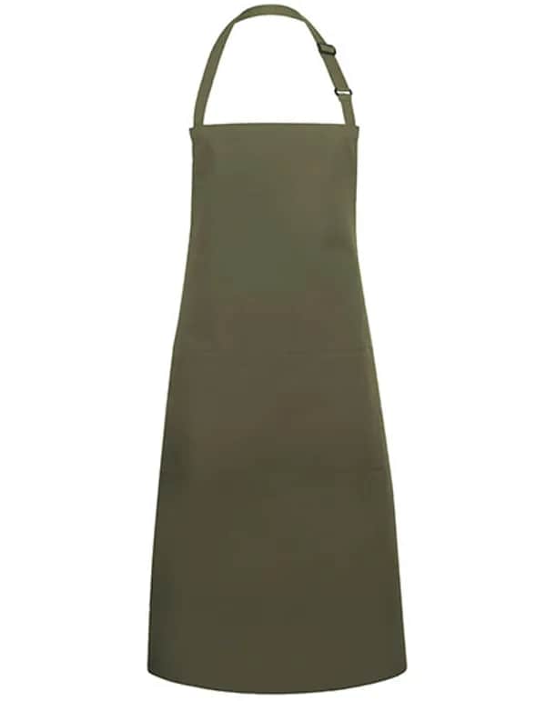 Latzschürze Basic mit Tasche und Schnalle - Moss Green (ca. Pantone 7764C)