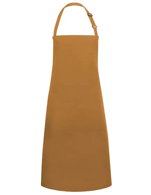 Latzschürze Basic mit Tasche und Schnalle - Mustard (ca. Pantone 146C)
