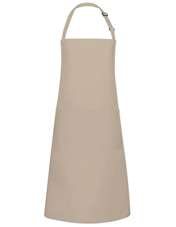 Latzschürze Basic mit Tasche und Schnalle - Sand (ca. Pantone 7529C)