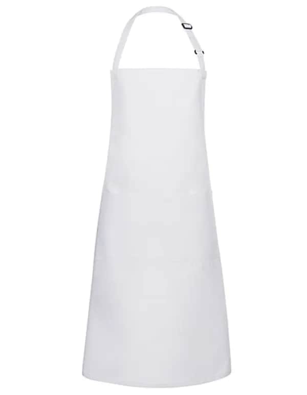 Latzschürze Basic mit Tasche und Schnalle - White