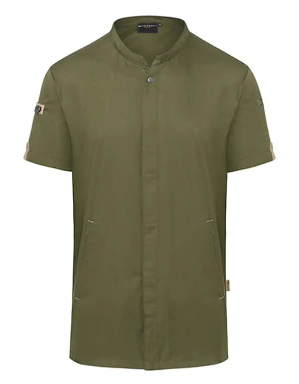 Kurzarm Kochjacke Green-Generation - Moss Green (ca. Pantone 7764C)