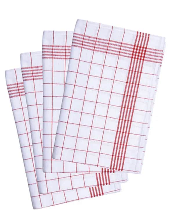 Geschirrtuch kariert (10-er Pack) - Red (ca. Pantone 186C)/White