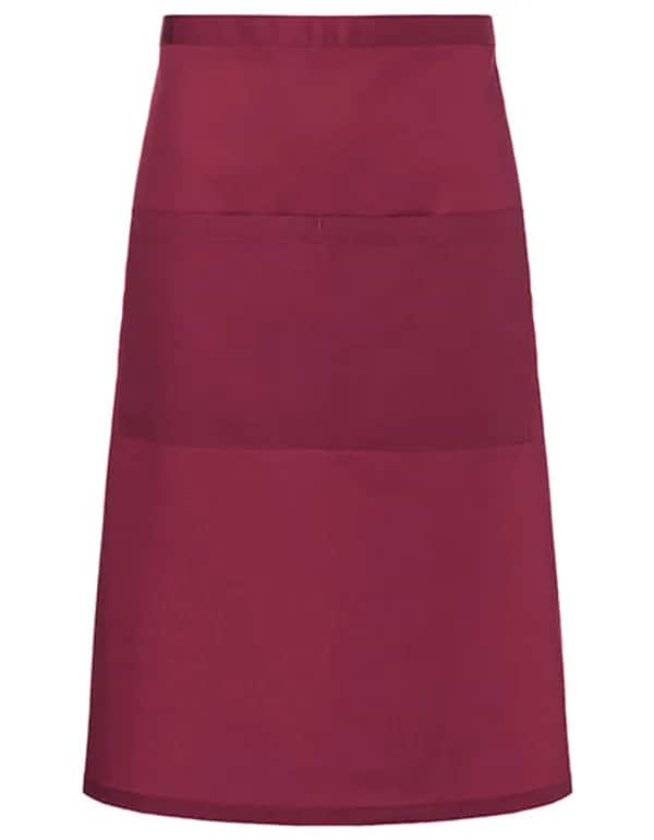 Bistroschürze Basic mit Tasche - Bordeaux (ca. Pantone 209C)
