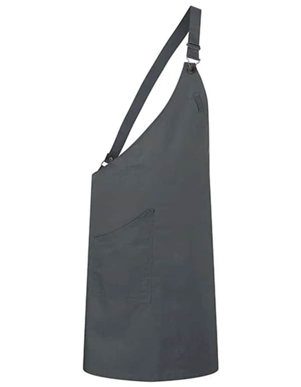 Asymmetrische Latzschürze Classic mit Tasche - Anthracite (ca. Pantone 7540C)