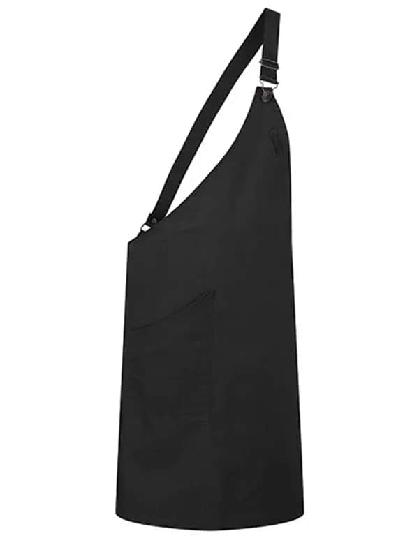 Asymmetrische Latzschürze Classic mit Tasche - Black (ca. Pantone 419C)