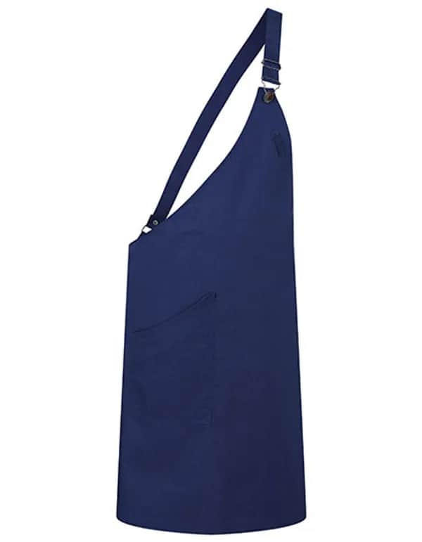 Asymmetrische Latzschürze Classic mit Tasche - Navy (ca. Pantone 533C)