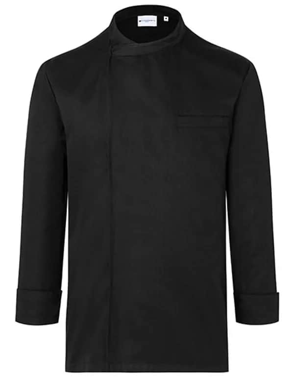 Langarm Überwurf-Kochhemd Basic - Black (ca. Pantone 419C)