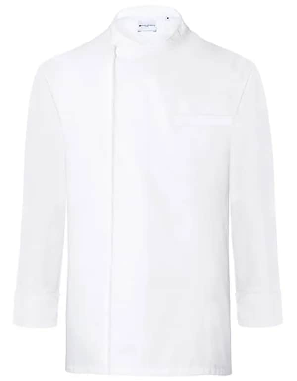 Langarm Überwurf-Kochhemd Basic - White