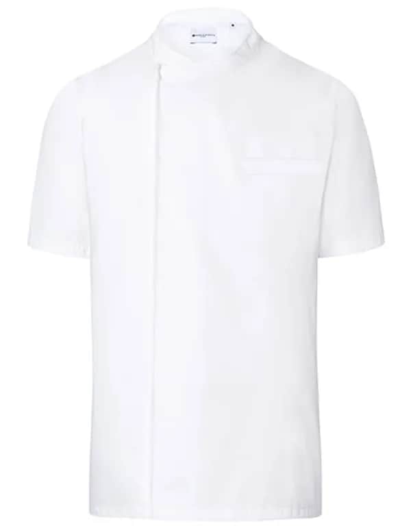 Kurzarm Überwurf-Kochhemd Basic - White