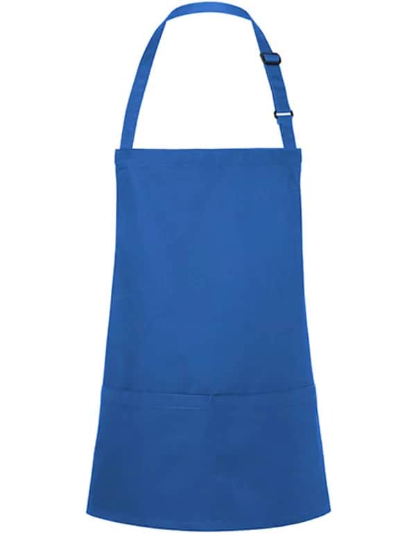 Kurze Latzschürze Basic mit Schnalle und Tasche - Blue (ca. Pantone 7686C)