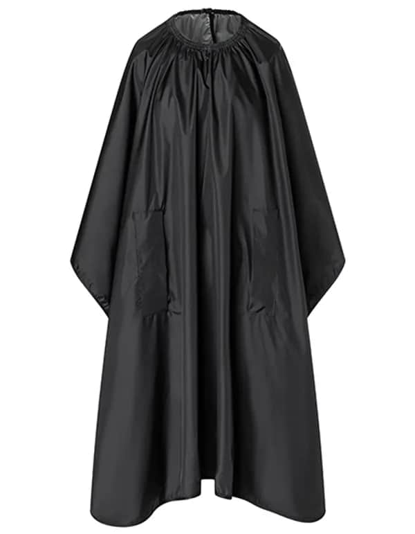 Wasserdichter Färbeumhang mit Handdurchgriffen - Black (ca. Pantone 419C)