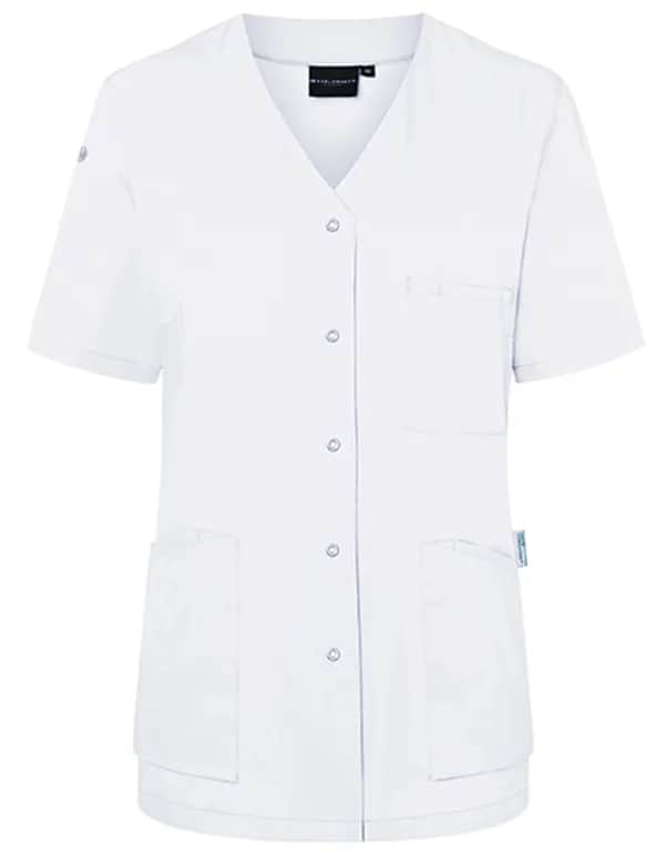 Kurzarm Damenkasack Essential - White