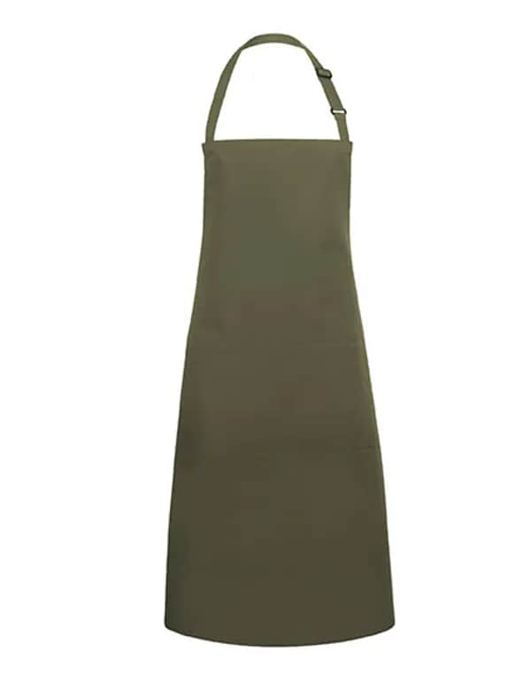 Übergrößen Latzschürze Basic mit Schnalle und Tasche - Moss Green (ca. Pantone 7764C)