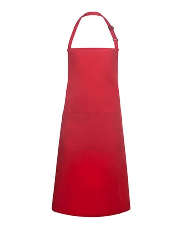 Übergrößen Latzschürze Basic mit Schnalle und Tasche - Red (ca. Pantone 186C)