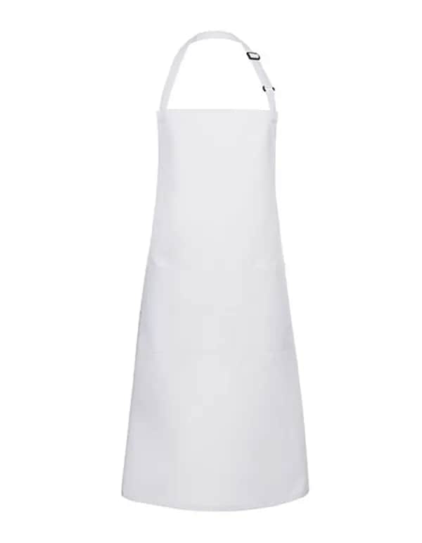Übergrößen Latzschürze Basic mit Schnalle und Tasche - White