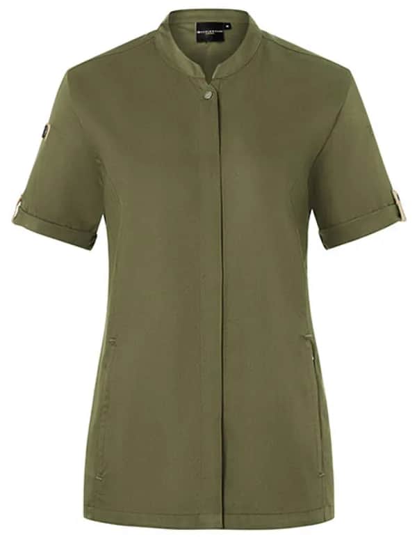 Damenkochjacke Green-Generation Kurzarm - Moss Green (ca. Pantone 7764C)