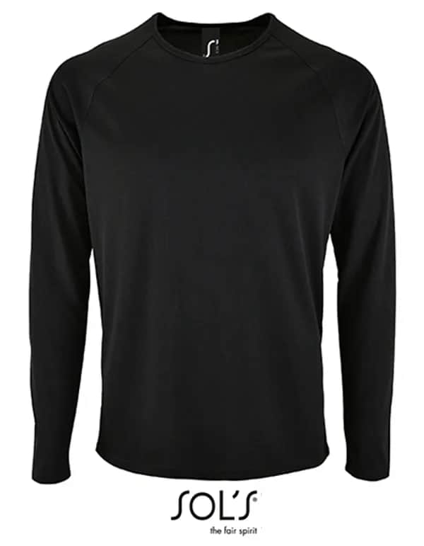 Men´s Long Sleeve Sports T-Shirt Sporty - Black
