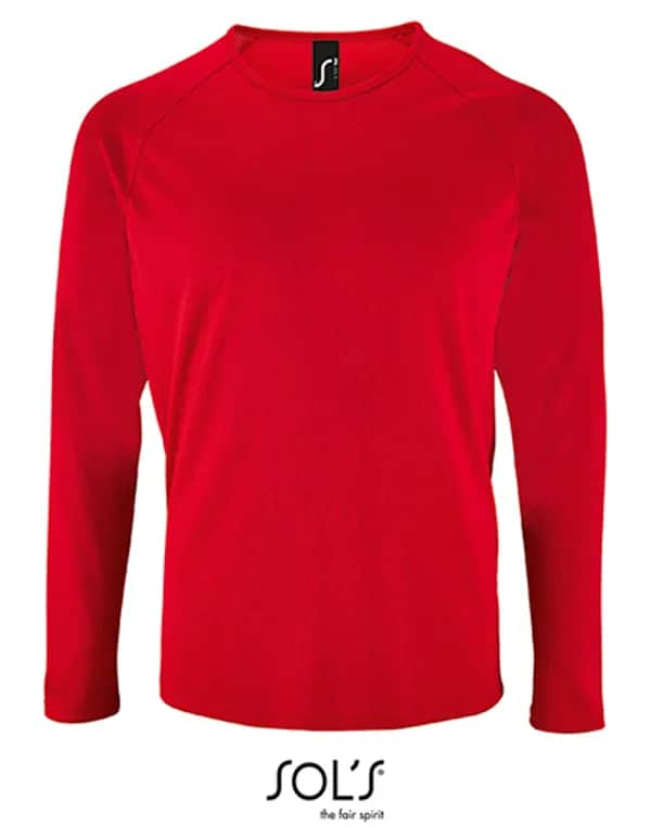 Men´s Long Sleeve Sports T-Shirt Sporty - Red
