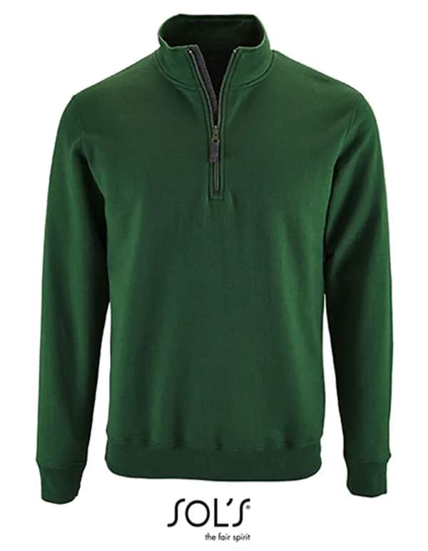 Men´s Zip High Collar Sweatshirt Stan - Bottle Green