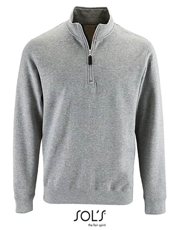 Men´s Zip High Collar Sweatshirt Stan - Grey Melange