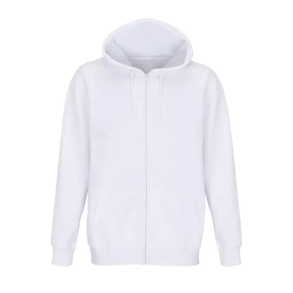Unisex Full-Zip Hoodie Carter - White
