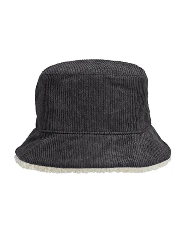 Reversible Sherpa And Velvet Bucket Hat - Carbon Grey/Shear Beige