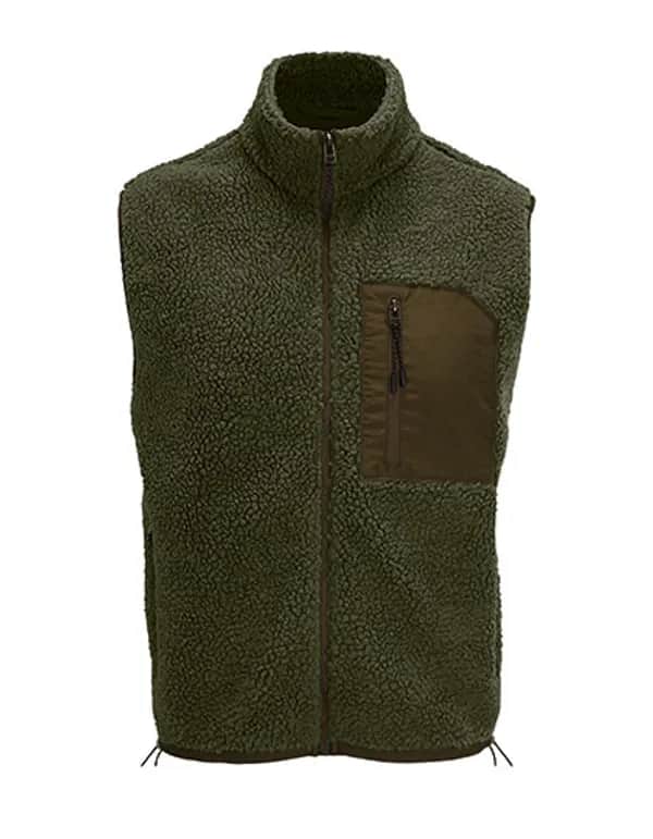Unisex Sherpa Bodywarmer Fury - Army/Dark Army