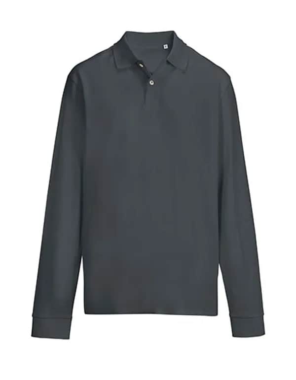 Unisex Pacific Polo Shirt Longsleeve - Mouse Grey (Solid)