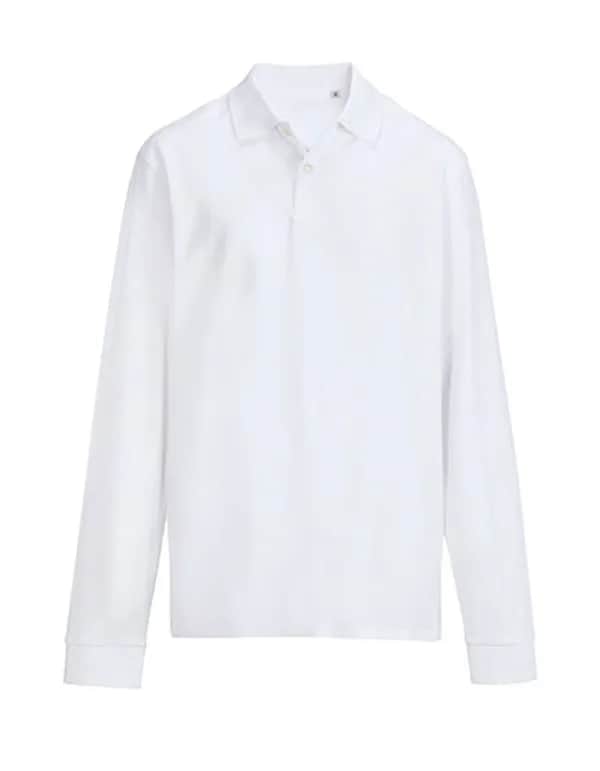 Unisex Pacific Polo Shirt Longsleeve - White