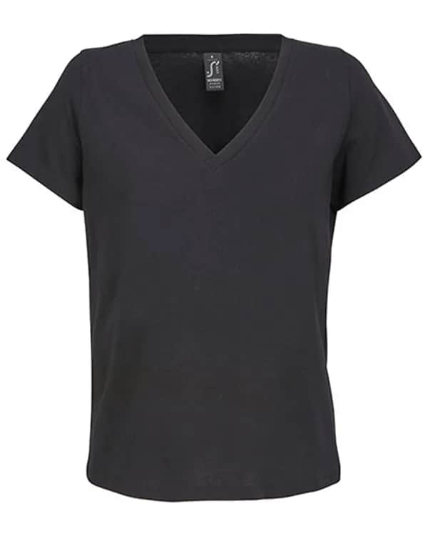 Women´s V-Neck T-Shirt Regent - Deep Black