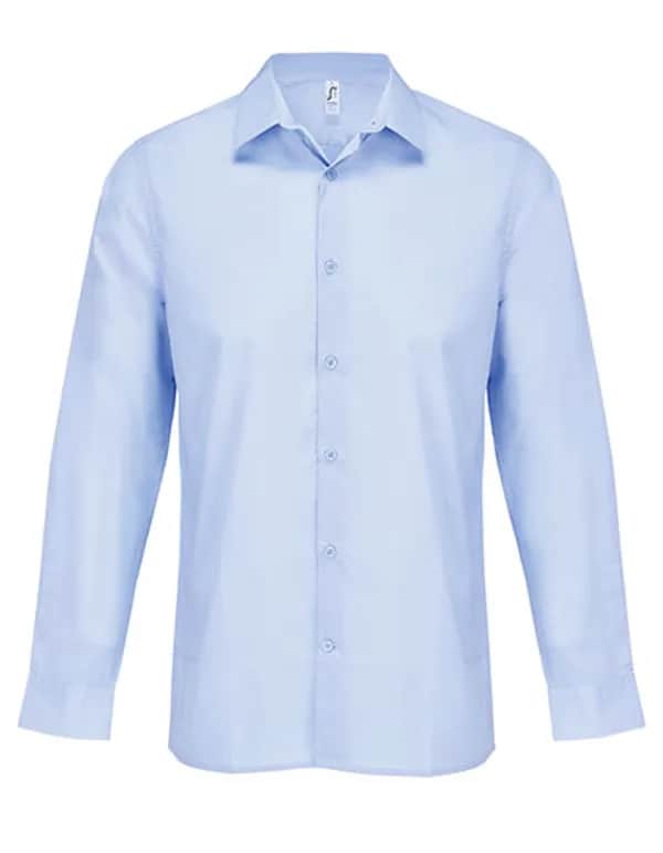 Men´s Poplin Shirt Long Sleeve Bailey - Sky Blue