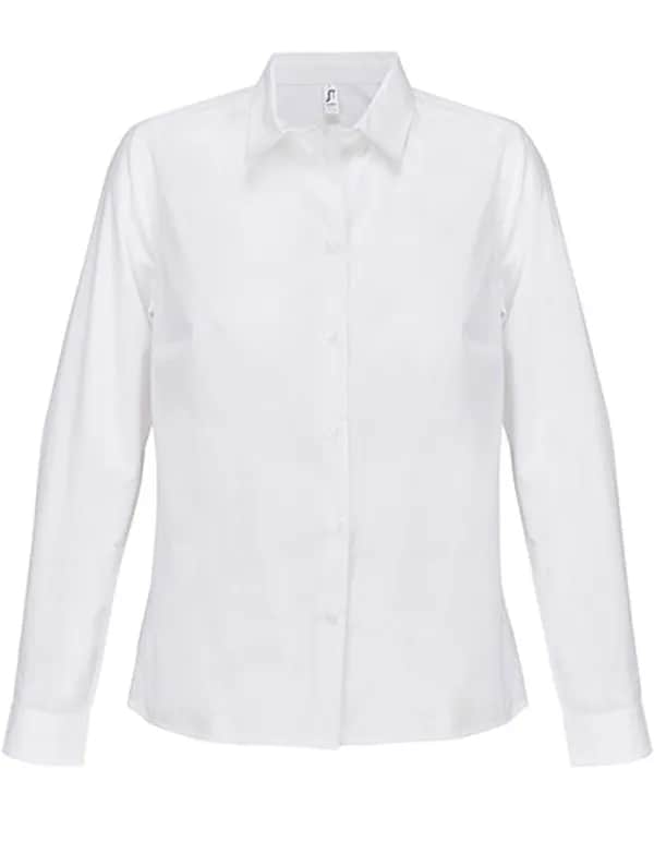Women´s Poplin Shirt Long Sleeve Bailey - White