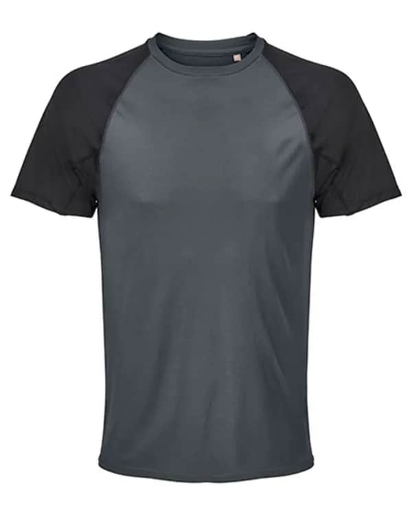 Men´s Raglan Sleeve T-Shirt Vortex - Black/Charcoal Grey (Solid)
