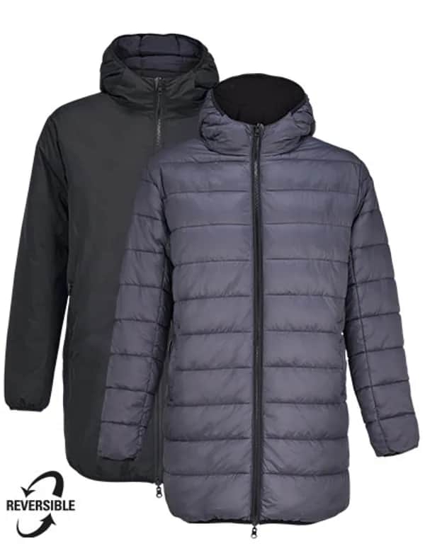 Unisex Reversible Parka Reverse - Black/Dark Grey (Solid)