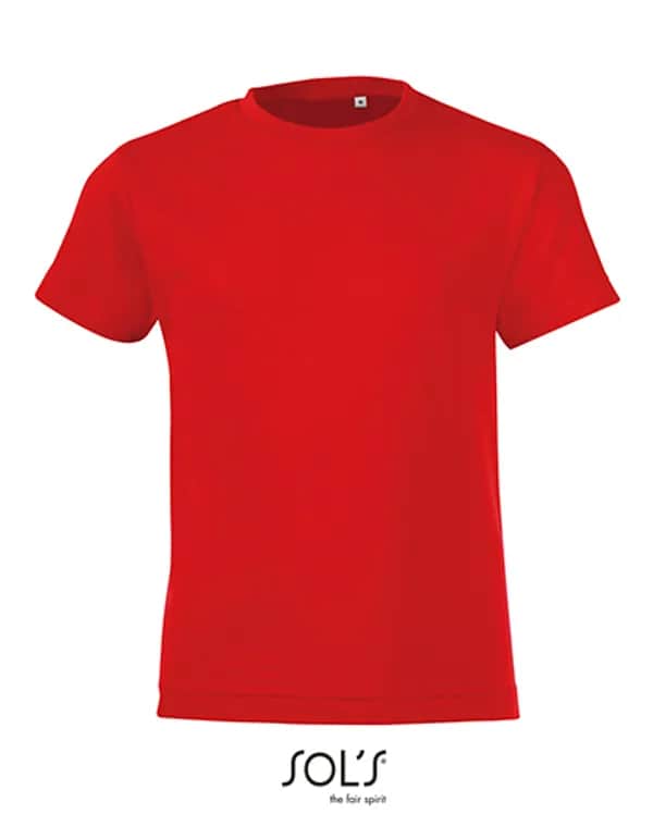 Kids´ Round Collar T-Shirt Regent Fit - Red