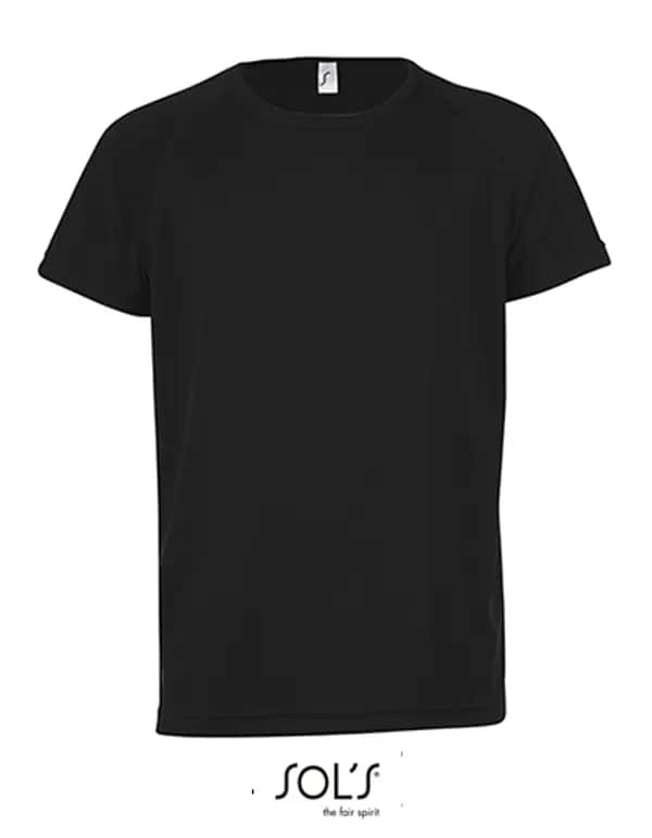 Kids´ Raglan Sleeved T-Shirt Sporty - Black