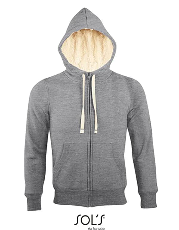 Unisex Zipped Jacket Sherpa - Grey Melange