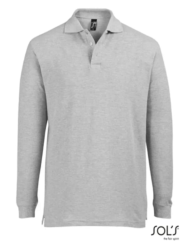 Long Sleeve Polo Star - Grey Melange