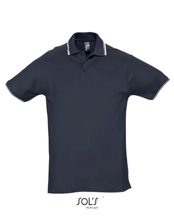 Contrast-Polo Practice - Navy/White