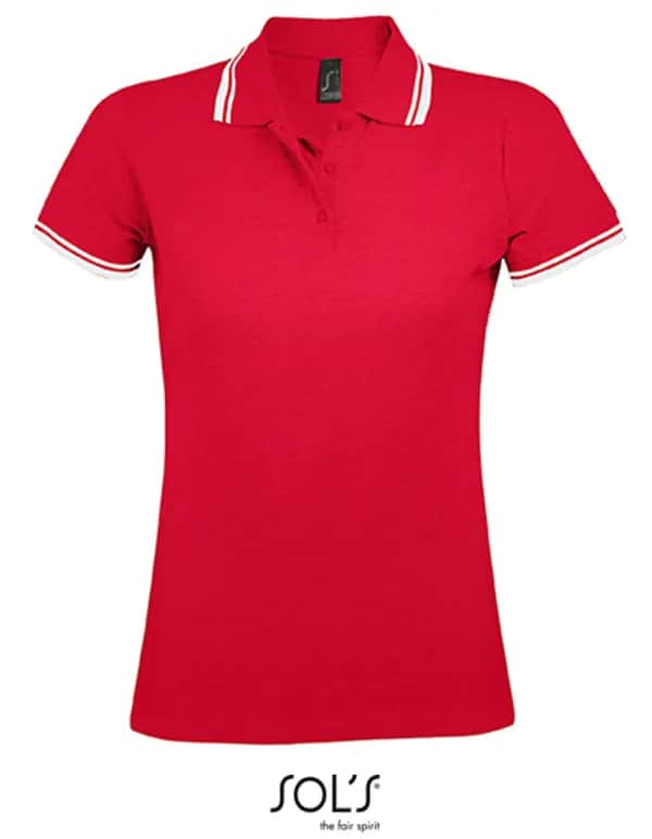 Women´s Polo Shirt Pasadena - Red/White