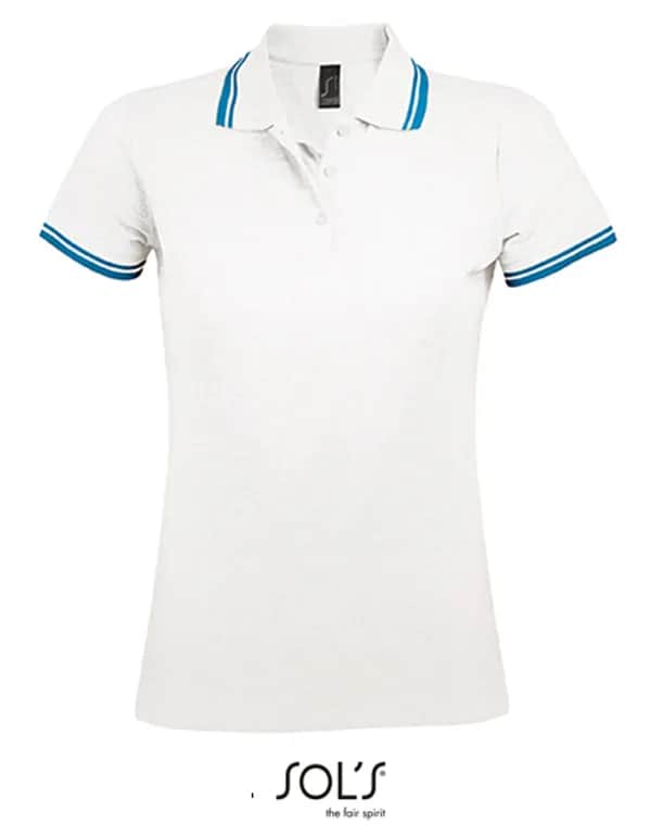 Women´s Polo Shirt Pasadena - White/Aqua