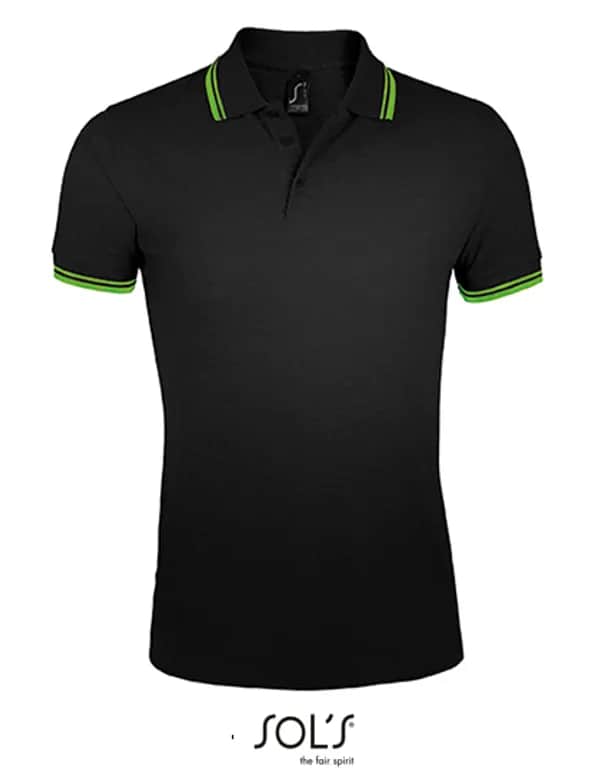 Men´s Polo Shirt Pasadena - Black/Lime